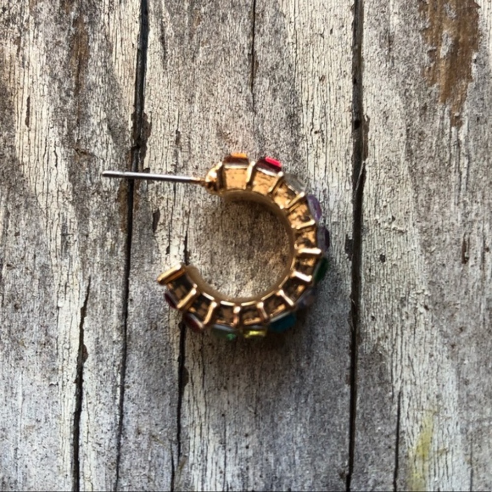 Rainbow Crystal Mini Hoops! - Picture 3 of 5